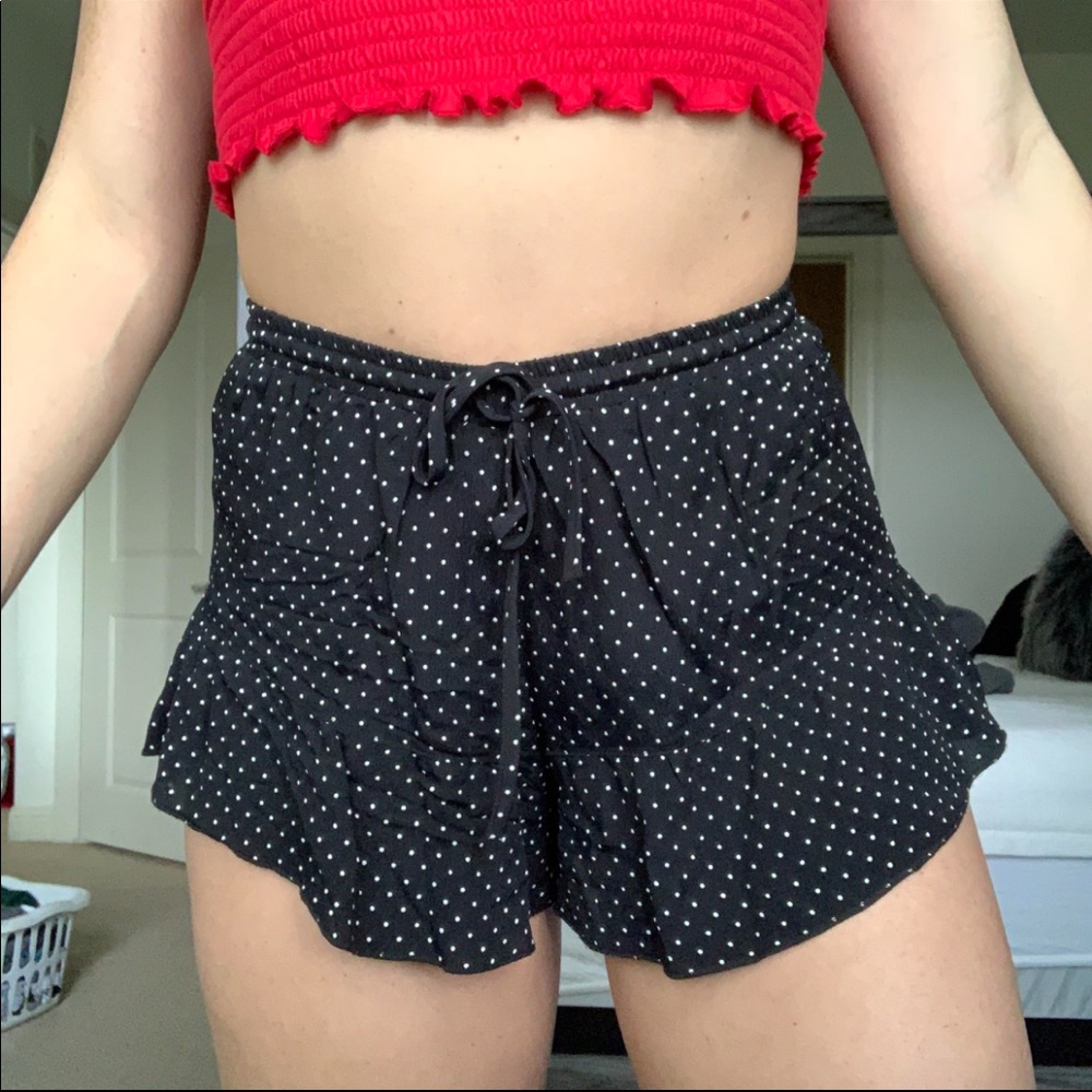 Black PolkaDot Shorts